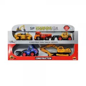 NEW 5P 건설중장비세트-A 미니카 포크레인 지게차 트렉터 장난감 완구 자동 건설