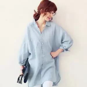 여성 베이직 뒷트임단푸 포인트 여유로운 핏 롱셔츠남방 남자상의 남성체크 상의 여자 빅사이즈 와이 캐주