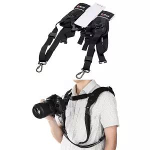 DSLR 카메라 더블 슬링 스트랩 조끼 사진 숄더 벨트핸드스 미러리스스 스트 더스 악세사 카메라줄 핸드스