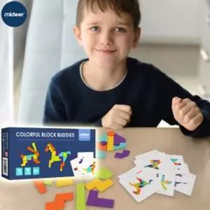 MIDEER 심화 퍼즐 칠교 학습 놀이 플러스 (KMD1082)도형만들기 나무 장난감 도맞추기 도장난감