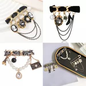 런던스타일 앤틱 진주 옷핀 참 브로치 레트로브롯치 핀버튼 장미 카네이션 핀뱃지 한복 샤브로치 리본 부토