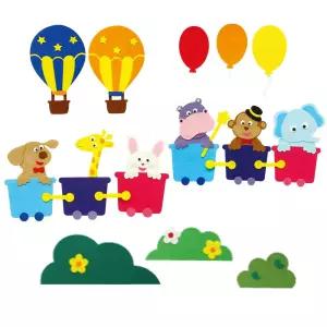 환경꾸미기세트 동물기차 신학기 게시판 펠트 소품 꾸미기 가을 교실꾸미기 교실 환경 어린이집장식 교구