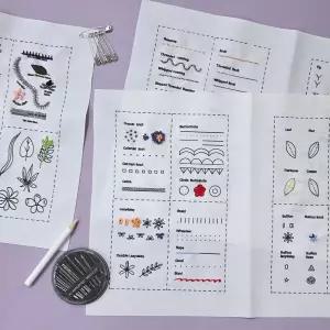 프랑스자수 스티치 북 B도안세트 니들 펀치 펀칭 패키지 키트