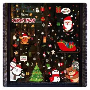 크리스마스스티커패키지 120개입 파티 장식산타 장식품 창문 산타품 세트