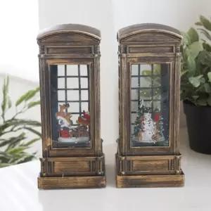 크리스마스 미니 공중전화 LED 워터볼 오르골 (산타 눈사람)볼 장식용볼 인테리어볼 장식용 모형