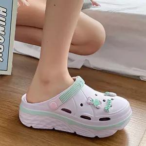 여성 EVA샌들 통굽 아쿠아물놀이들 키높이 EVA 중굽 가벼운 슈즈 방수 이신발 이슬리퍼