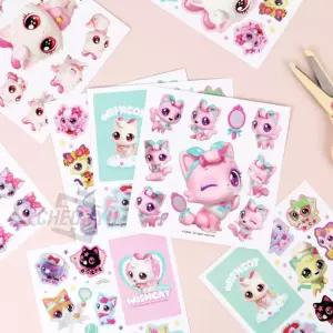 위시캣 잘라쓰는 투명 인스 스티커 30개 1세트다이어리 고양이 소품꾸미기 데코 꾸미기