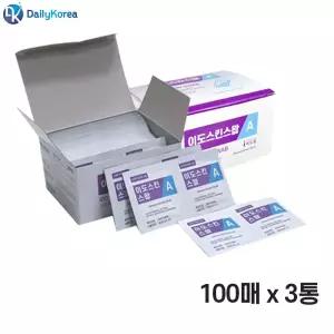 국산 이도팜 스킨스왑A 100매 3통알콜솜 소독 소독용 개별포장 일회용 간편
