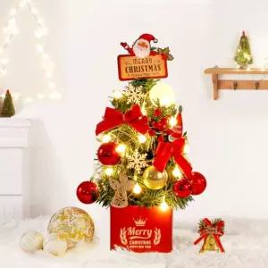 40cm 쁘띠레드 트리 풀세트(전구포함) 미니 데코 크리스마스 장식용 DIY