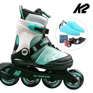 K2 인라인 스케이트 안나 주니어 민트 아동 어린이 유아 인라인스케이트 신발항균건조기 휠커버