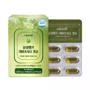 비웰 퓨어 캐나다 대마종자유 1000mg 60정 2개월분 저온 압착 오일