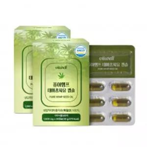 비웰 퓨어 캐나다 대마종자유 1000mg 60정 2개월분 저온 압착 오일
