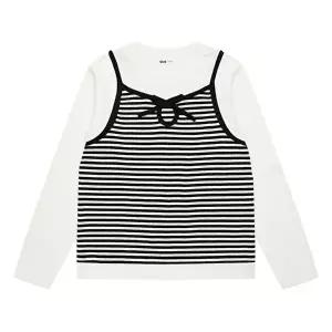 [셀러허브 1]소이 세이브존04 스트라이프 조끼 레이어드티  레이어드티 24F3465