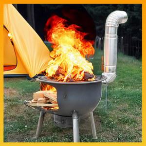 샤크팡 화덕 드럼 43CM 가마솥 아궁이 불멍화로대 원형3발 연탄