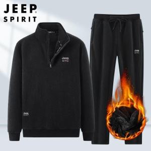 JEEP SPIRIT 남성 기모 하이넥 집업 트레이닝 세트