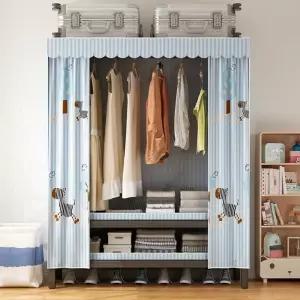 대형 접이식 철제 장롱 수납 바퀴 행거 원룸 간이 더블