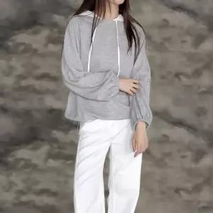 여성 빅사이즈 나그랑 스트링 후드 레이어드 티셔츠