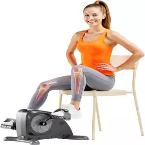 책상 아래 자전거 다리/팔 운동을 위한 전기 미니 운동 페달 운동기 12개의 조절 가능한 속도 및 시니어용