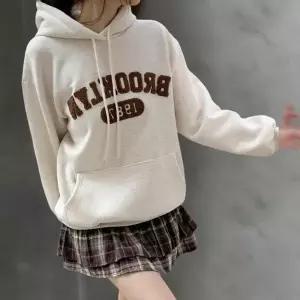 [다잇템] 여성 빅사이즈 브루클린 클래식 코지 보온 캐쥬얼 크로쉐 후드티셔츠_23999606_588872