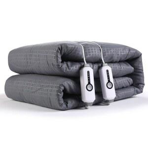 써니 히트 전기 매트리스 패드 퀸 사이즈 60인치 80인치, 4개의 난방 레벨 및 10시간 자동 차단, 탄력 있는 딥 포켓, 따뜻하고 부드러운 편안한 패브릭, 세탁기 사용 가능, 회색