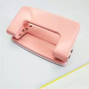 셀프제본 펀칭기 2구 베이비핑크 미니 1공 2공 문서 정리 도구 (WFKA81Z)