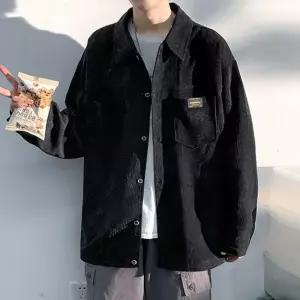 [프로셀러] 남성 루즈핏 골덴 셔츠 자켓 블랙