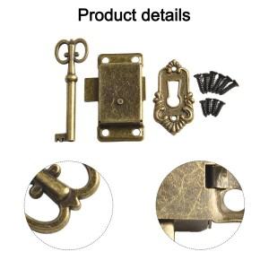 골동품 스틸 도어 잠금 서랍 보석 상자 캐비닛 옷장 찬장 + 실버/블랙 키 가구 하드웨어 액세서리