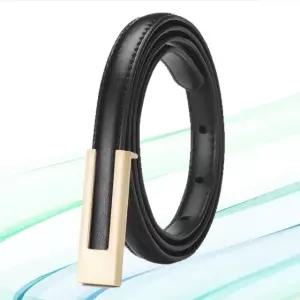 긴 여성 가죽벨트 튼튼한 자동버클 허리띠 (WFKBLPH)