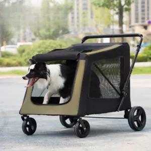 대형견유모차 강아지 트레일러 중형견 레인커버 펫카트