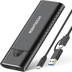 RSHTECH M.2 NVMe SSD 인클로저 B+M 키 10Gbps SATA 캐디 알루미늄 USB 3.2 Gen2 외부