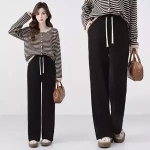 여자 골덴바지 밴딩 기모 코듀로이팬츠 세미와이드핏