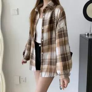 [골드스마일]체크 패턴 봄 가을 남성용 긴팔 셔츠 아우터 캐주얼 셔츠