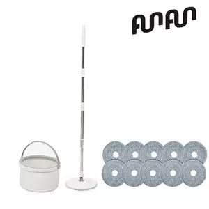 펀펀 회전 물걸레 청소기 (걸레10장 포함) 탈수 밀대 짤수기