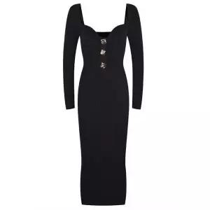 스퀘어넥 버튼 니트 롱원피스 슬림핏 하객룩 2color (WFKJFUU)