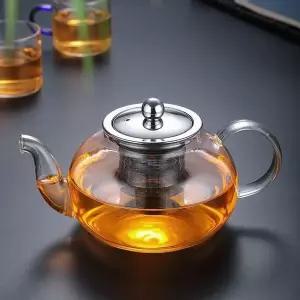 고품질 내열 유리 찻주전자 400ml 투명 차포트 차 티포트 스팀 주전자 (WFKJK0U)