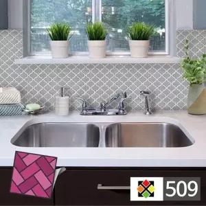 고품질 B스티커타일 509 회색다마스크 포인트타일 벽지 타일스티...