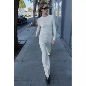 [ZARA] 자라 미드라이즈 스트레이트 팬츠 바지 - 크림 3243411