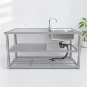휴대용 야외 세면대 이동형 스테인리스 카페 테라스 하부수납