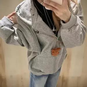 10대 여자용 반려견 패턴 오버사이즈 후드 집업 재킷