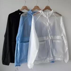 여성 여름 바람막이 시스루 나그랑 긴팔 점퍼