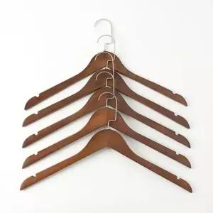클래식 논슬립 원목 슬림옷걸이 5p세트 대 남성용