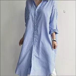 남방 원피스 스트라이프 롱 여자 루즈핏 세련된 셔츠
