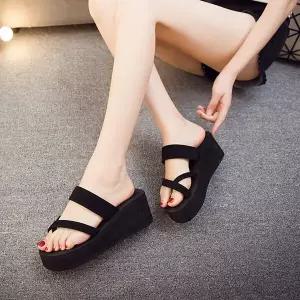 [굿쇼핑몰]통굽 여성 키높이 쪼리 6.0cm