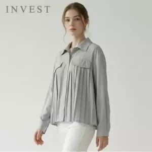 [인베스트] 모던 카라 플리츠 블라우스_IN6S1BL5161
