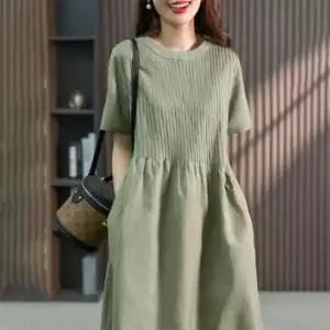 여름용 스트랩 반팔 면 원피스 박스 티셔츠 원피스 빅사이즈 루즈핏 박스원피스 드레스