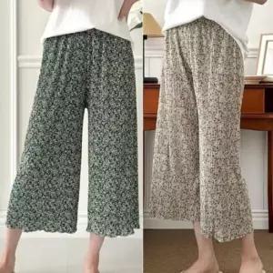 밴딩팬츠 인기 아이스 8부 여름 감성 냉감 촌캉스 아 꽃무늬바지 여름쿨링팬츠