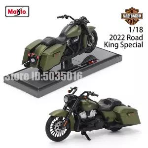 Maisto 118 Harley-Davidson 오토바이 2022 Road King 2022 Fat Bob 114 합금 오토바이 모델 장난감 자동차