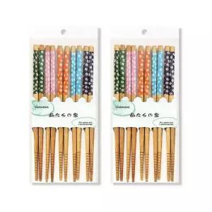 일본식 대나무 고급 젓가락 세트 5P 2세트(블러썸) 나무 우드 수저 일식 디자인