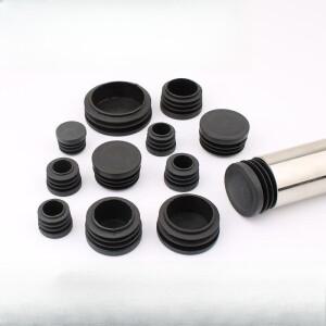 여러 크기 플라스틱 사각형 튜브 플러그 검정색 스테인레스 스틸 파이프 내부 테이블 의자 미끄럼 방지 내