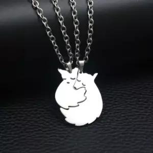 여우 커플 목걸이 은 헤어목걸이 친구 써지컬목걸이 우정목걸이 학생목걸이 롱목걸이